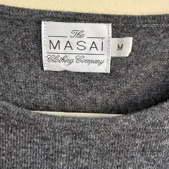 Masai Clothing Co Gray Black Polka Dot Sweater Tunic Top Medium Merino Blend - Picture 3 of 9